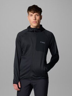 Columbia Titanium Jacket Mens XXL Black Omni Wick Hooded Thumb Holes Tech